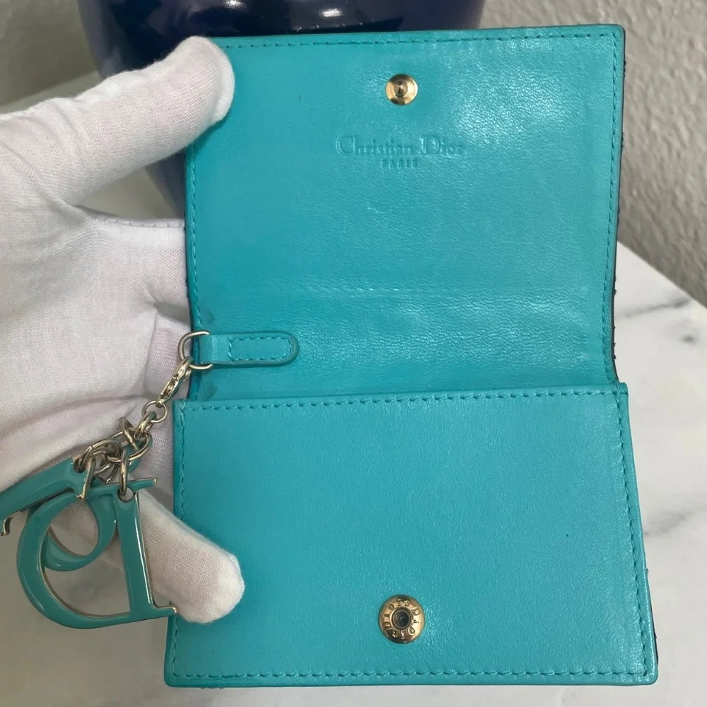 Christian Dior Patent Cannage Lady Dior Card Holder
